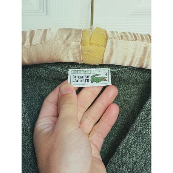 Lacoste Men’s Heathered Green V-Neck Pure Wool Sweater Long Sleeve Large Fall - Picture 4 of 7